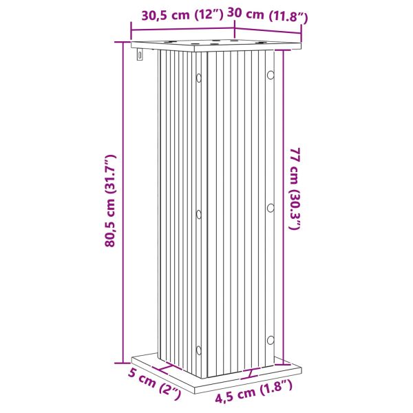 Стойка за растения Черно 30,5 x 30 x 80,5 см
