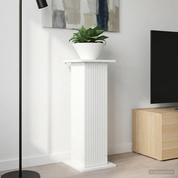 Стойка за растения Бял гланц 30,5 x 30 x 80,5 см