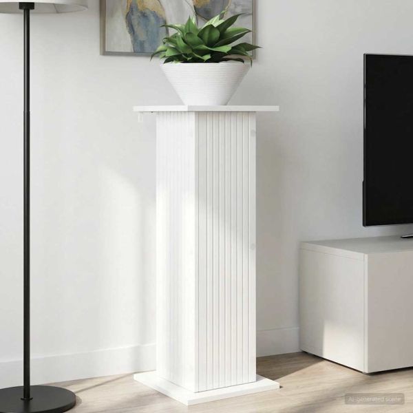 Стойка за растения 2 pcs Бял гланц 30,5 x 30 x 80,5 см