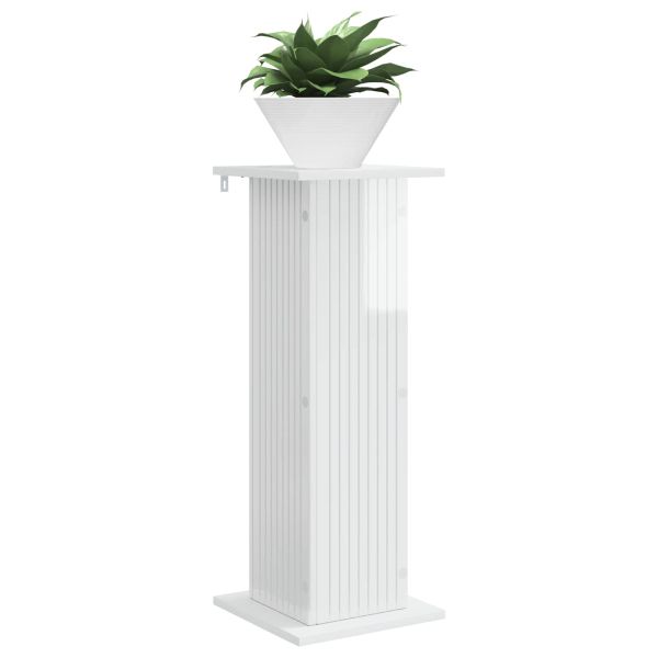 Стойка за растения 2 pcs Бял гланц 30,5 x 30 x 80,5 см