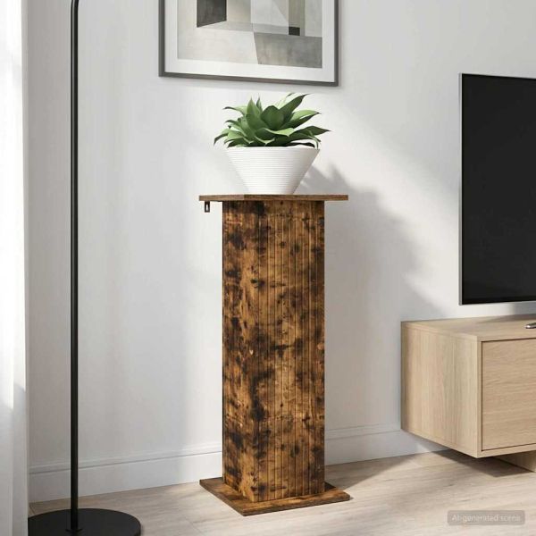 Стойка за растения 2 pcs Опушен дъб 30,5 x 30 x 80,5 см