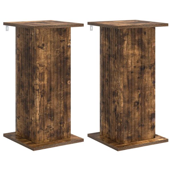 Стойка за растения 2 pcs Опушен дъб 30,5 x 30 x 60,5 см