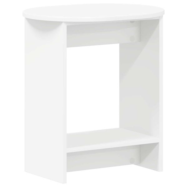 Странична маса Бяло 50 x 39,5 x 55 см Инженерна дървесина