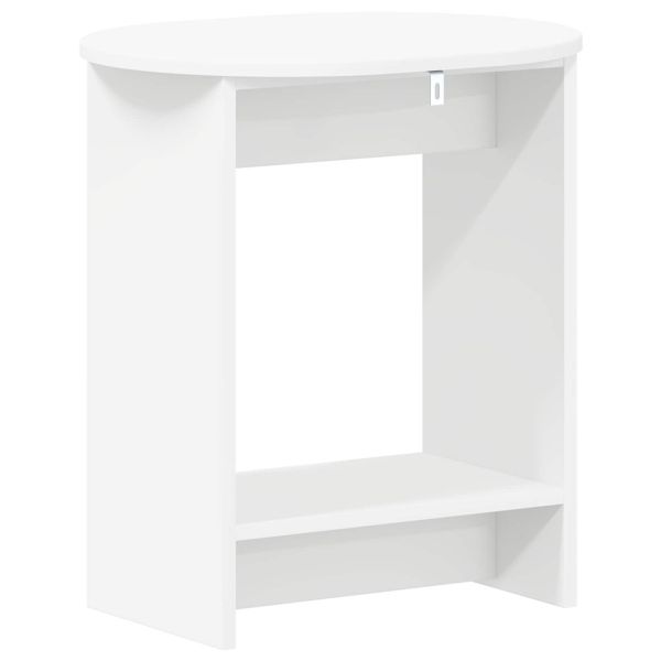 Странична маса Бяло 50 x 39,5 x 55 см Инженерна дървесина