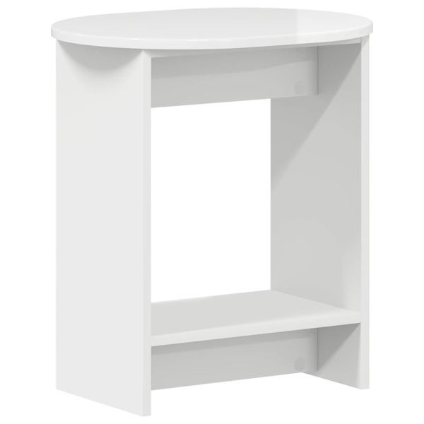 Странична маса Бял гланц 50 x 39,5 x 55 см Инженерна дървесина