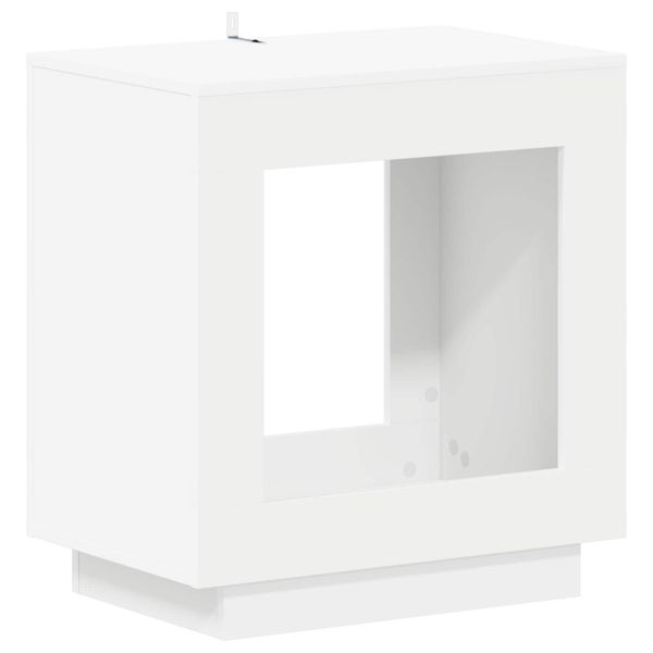 Странична маса Бяло 60 x 40 x 65 см Инженерна дървесина