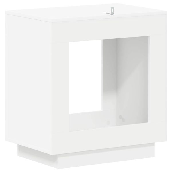 Странична маса Бяло 60 x 40 x 65 см Инженерна дървесина