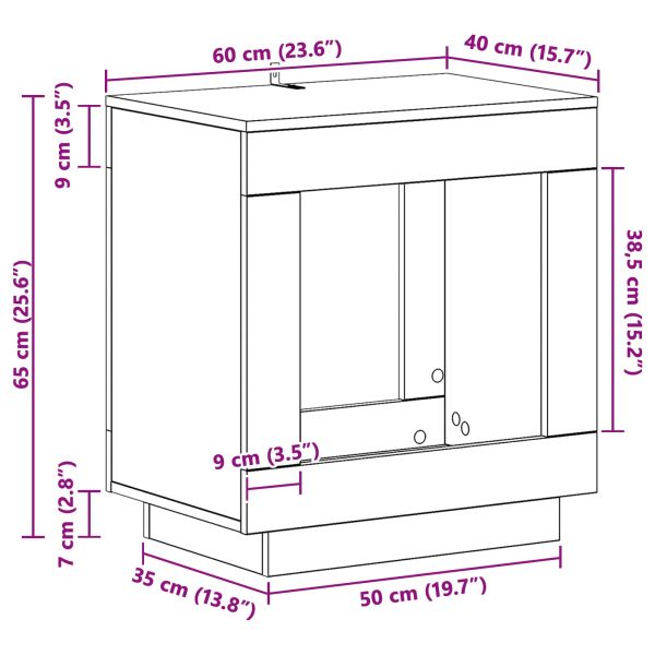 Странична маса Старо дърво 60 x 40 x 65 см Инженерна дървесина