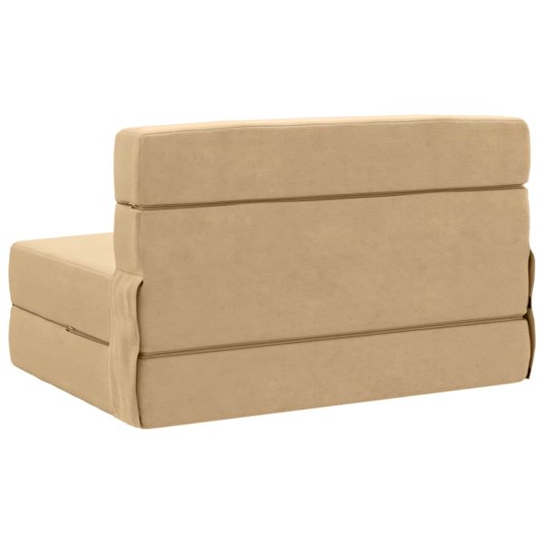 Разтегателен диван легло Светлозелено сиво 190 x 100 x 15 см