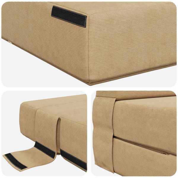 Разтегателен диван легло Светлозелено сиво 190 x 100 x 15 см