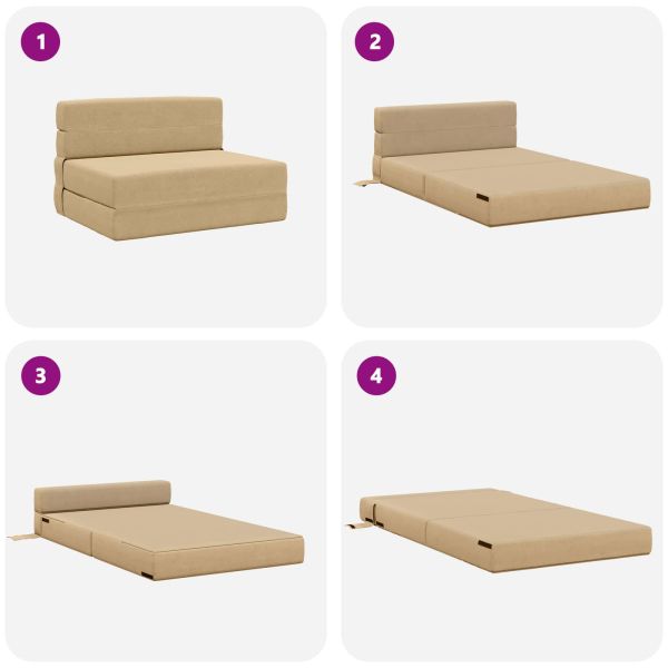 Разтегателен диван легло Светлозелено сиво 190 x 100 x 15 см