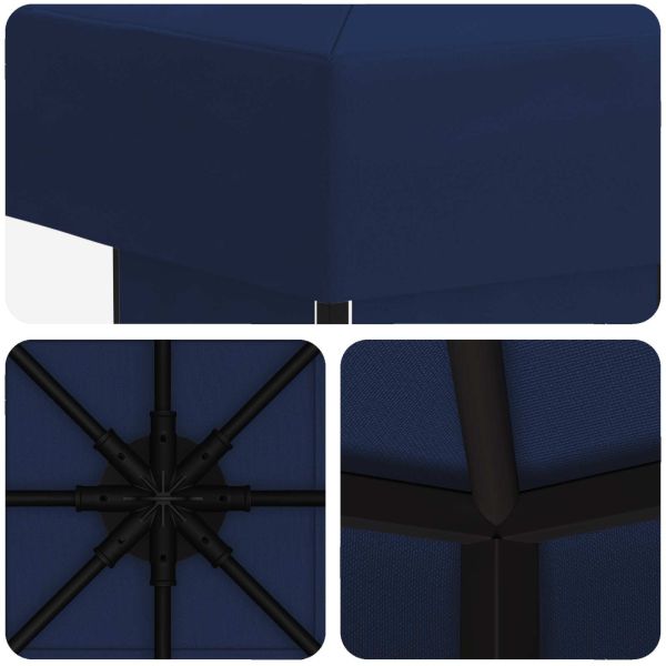 Шатра 3 x 3 m Синьо Полиестер и стомана 190