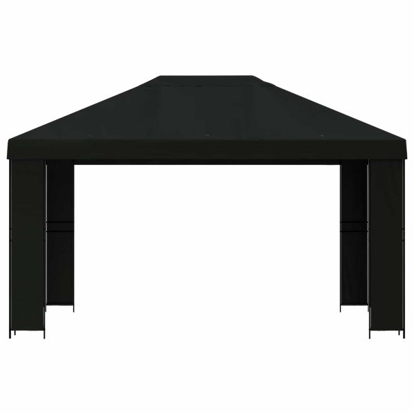 Шатра 4 × 3 m Черно Полиестер и стомана 190