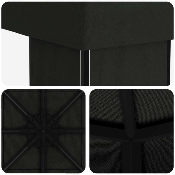 Шатра 4 × 3 m Черно Полиестер и стомана 190