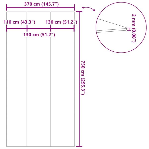Подложка за басейни светлосива 750x370см полиестерен геотекстил