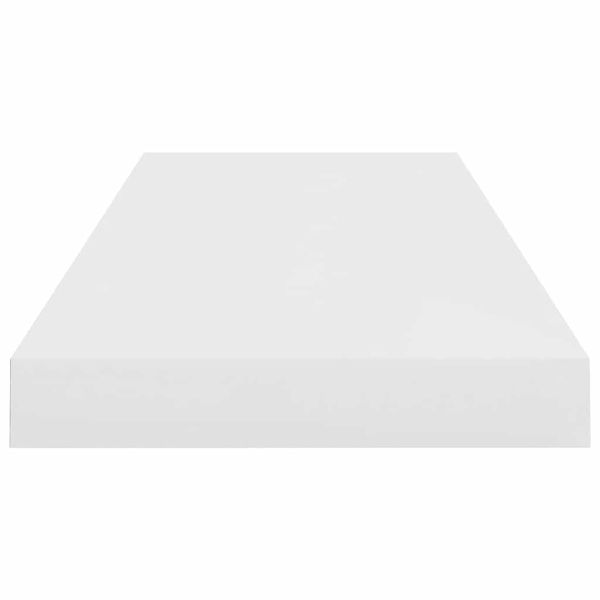 Окачени стенни рафтове, 4 бр, бял гланц, 60x23,5x3,8 см, МДФ