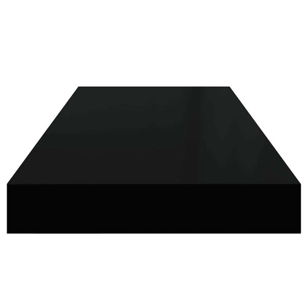 Окачени стенни рафтове, 4 бр, черни, 60x23,5x3,8 см, МДФ
