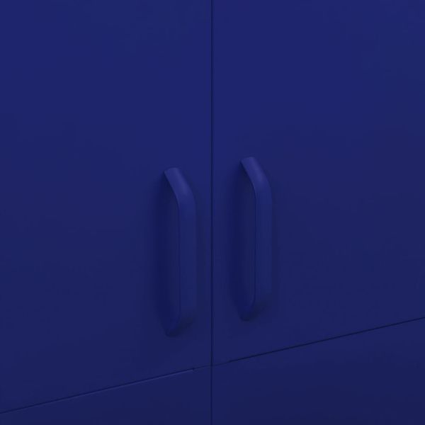 Гардероб, нейви синьо, 90x50x180 см, стомана