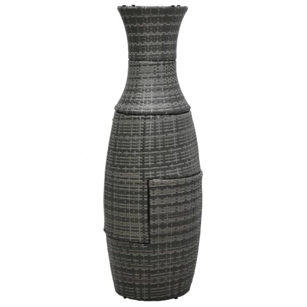 Бистро комплект, 3 части, с възглавници, полиратан, сив