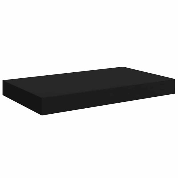 Окачени стенни рафтове, 4 бр, черни, 40x23x3,8 см, МДФ