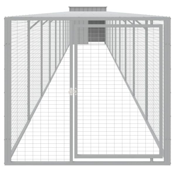 Клетка за пилета с волиера светлосива 110x1017x110 см стомана