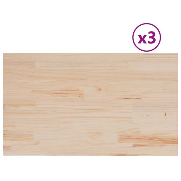 Плотове за маси, 3 бр, 80x47x2,5 см, правоъгълни, бор масив