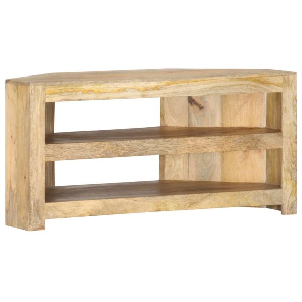 Ъглов ТВ шкаф, 90x45x45 см, мангово дърво масив