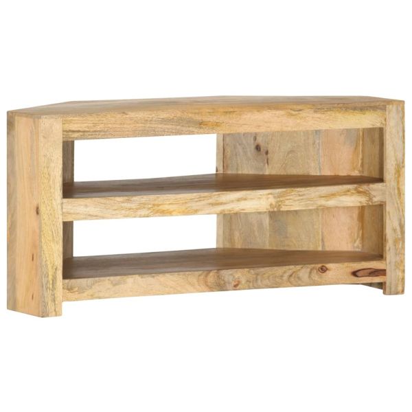Ъглов ТВ шкаф, 90x45x45 см, мангово дърво масив