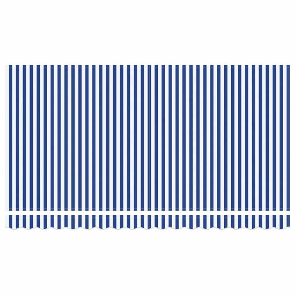 Сгъваем навес Синьо и бяло 400 x 200 cm Полиестер и алуминий