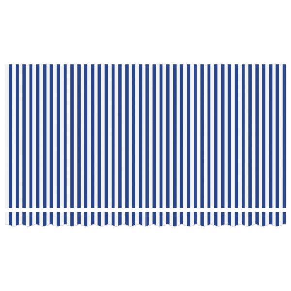 Сгъваем навес Синьо и бяло 400 x 200 cm Полиестер и алуминий