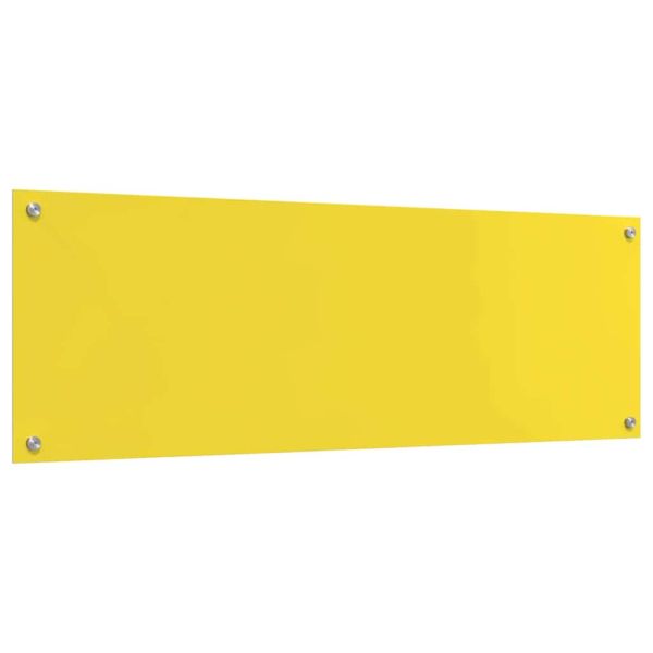 Кухненски гръб 2 pcs Жълто 120 x 40 cm закалено стъкло