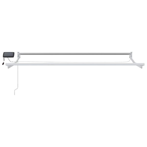 Ръчен изтеглящ сенник с LED светлини Жълт и бял 2,5 x 2 m