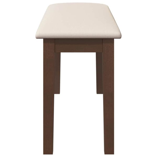 Пейка 90 см Кафява масивна дървесина Гума