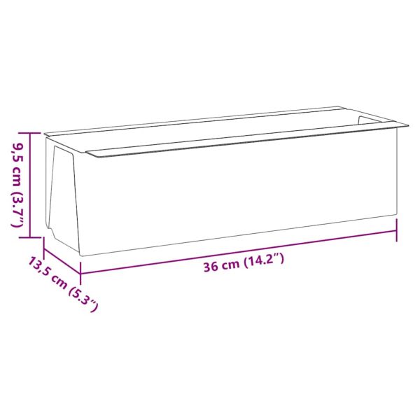 Сандъчета за цветя за европалети 12 бр сиви 36x13,5x9,5 см PP