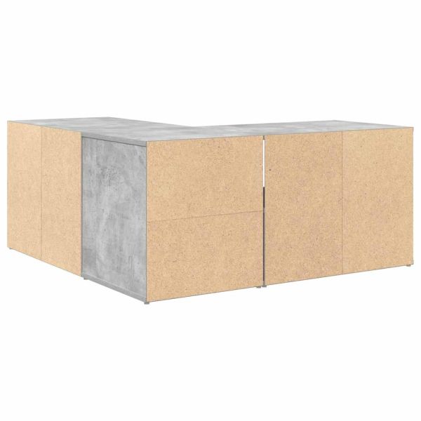 Ъглов шкаф, бетонно сив, 160x40x45 см, инженерно дърво