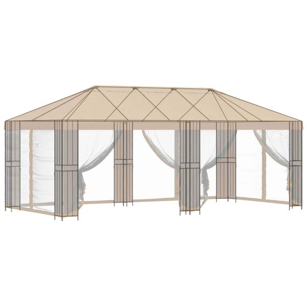Купол за градина 6 x 3 m Черно Стомана