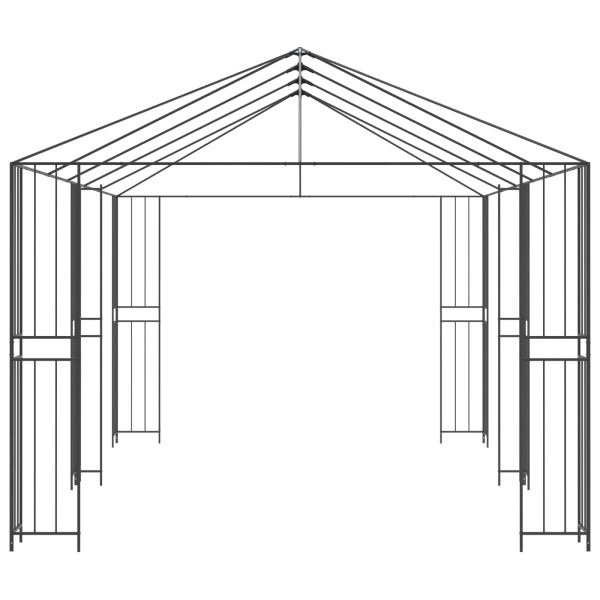 Купол за градина 6 x 3 m Черно Стомана
