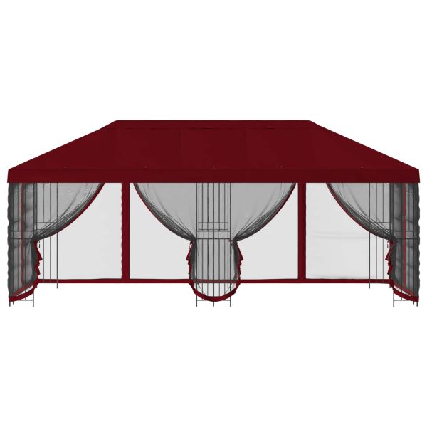 Беседка със страници 6 x 3 m Бургундско червен