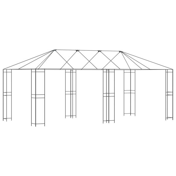 Купол за градина 6 x 3 m Черно Стомана
