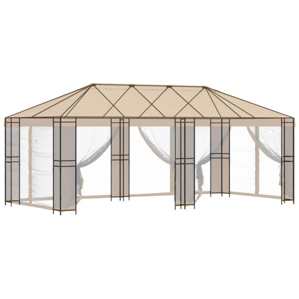 Купол за градина 6 x 3 m Черно Стомана