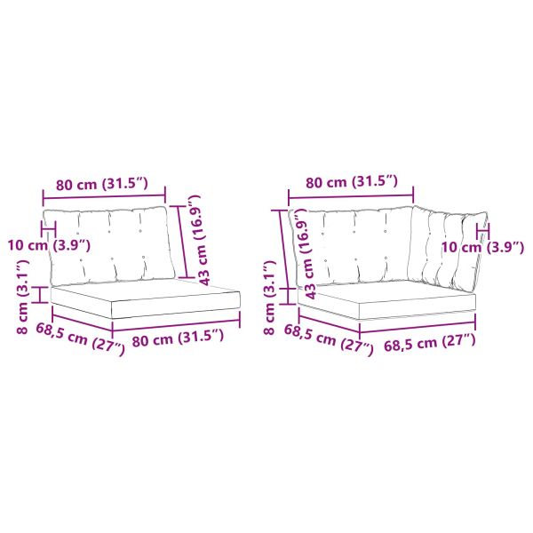 Комплект дивани за открито 9 pcs Натурален и Крема