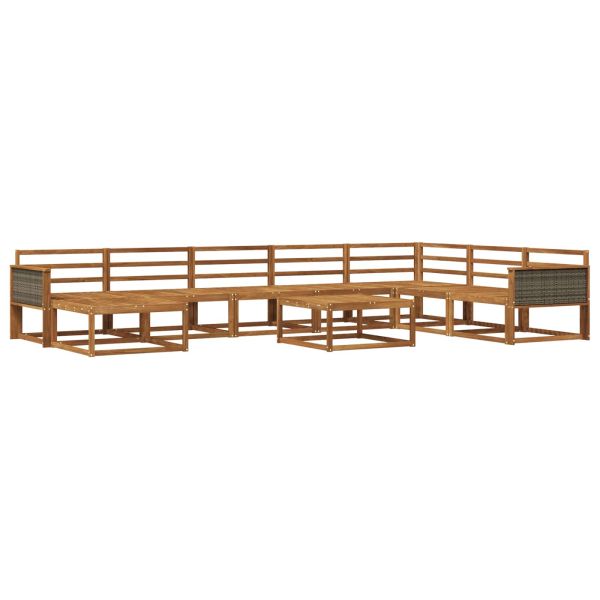 Комплект дивани за открито 9 pcs Натурално