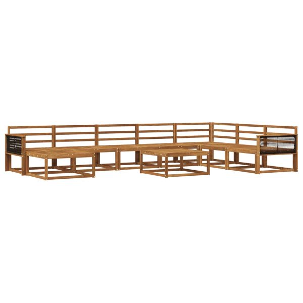 Комплект дивани за открито 9 pcs Натурално