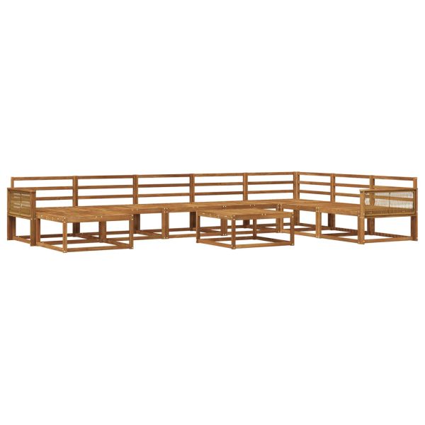 Комплект дивани за открито 9 pcs Натурално