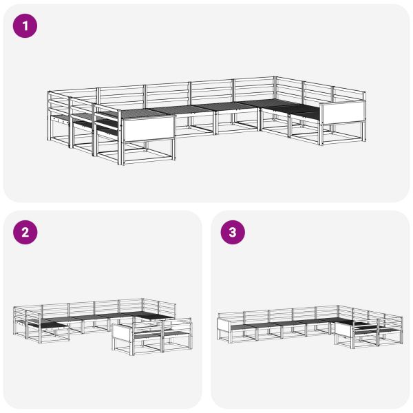 Комплект дивани за открито 9 pcs Натурално