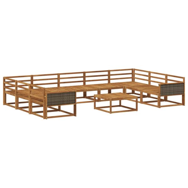 Комплект дивани за открито 10 pcs Натурално