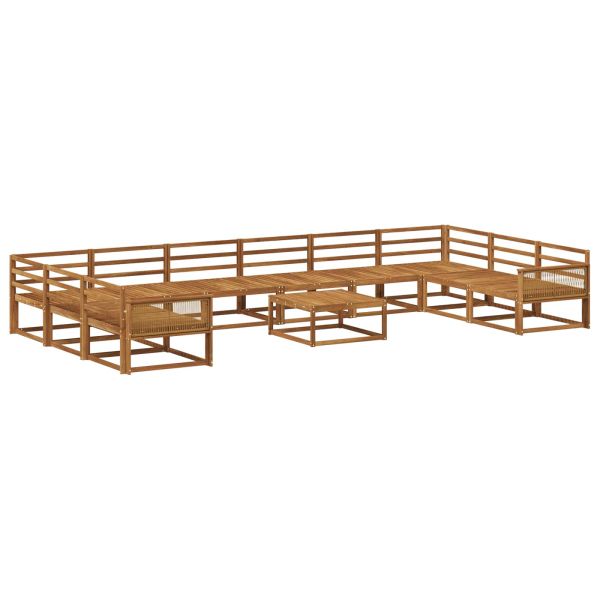 Комплект дивани за открито 11 pcs Натурално