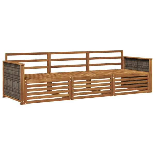 Комплект дивани за открито 3 pcs Натурално