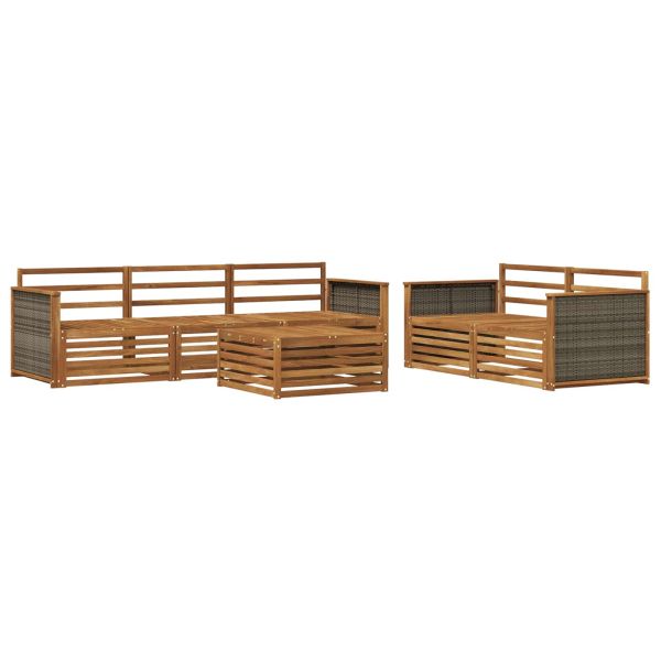 Комплект дивани за открито 6 pcs Натурално