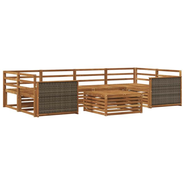 Комплект дивани за открито 7 pcs Натурално
